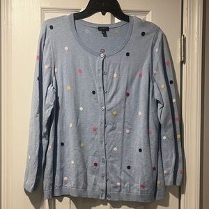 Talbots colorful polka dot button up cardigan woman’s 1X
